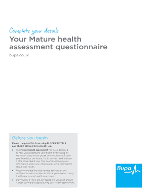 Bupa Health Assessment