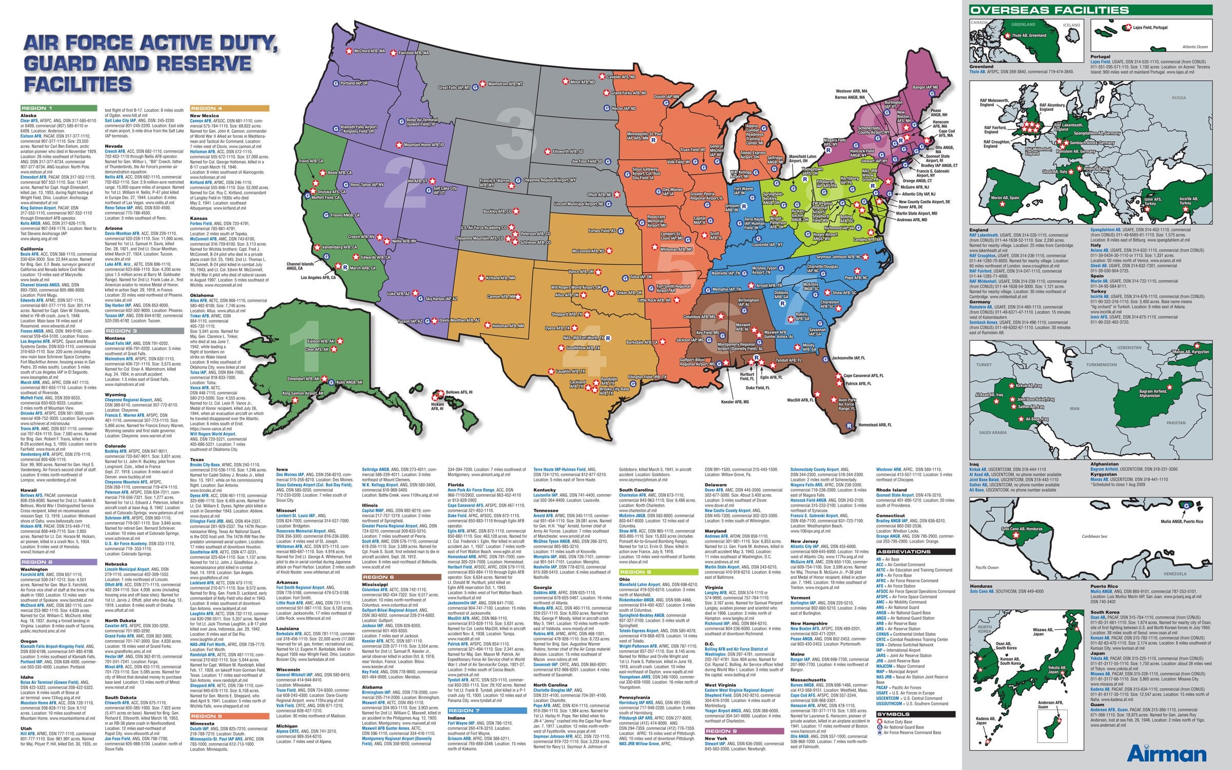 Map Of U S Air Force Facilities 2 400 X 1 500 Mapporn Map Of U S Air Force Facilities 2 400 X 1 500 Mapporn