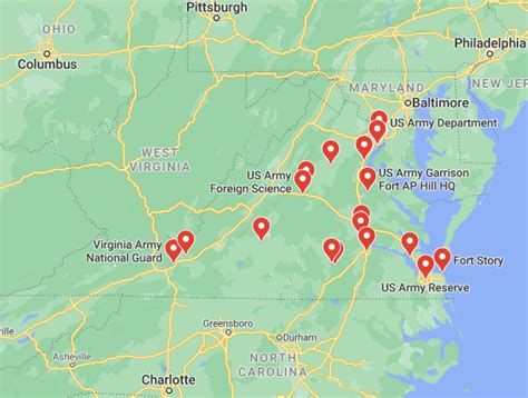 Military Bases In Virginia Map Military Bases In Virginia Map