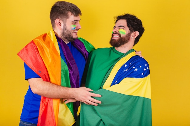 Premium Photo Couple Of Men Brazilian Soccer Fans From Brazil Wearing Premium Photo Couple Of Men Brazilian Soccer Fans From Brazil Wearing